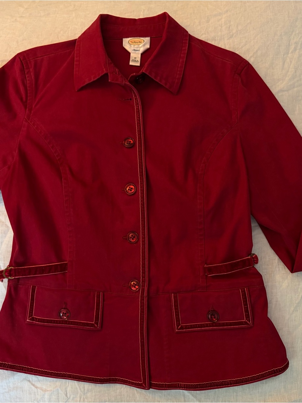 Talbots Deep Red Tailored Blazer with Button Front